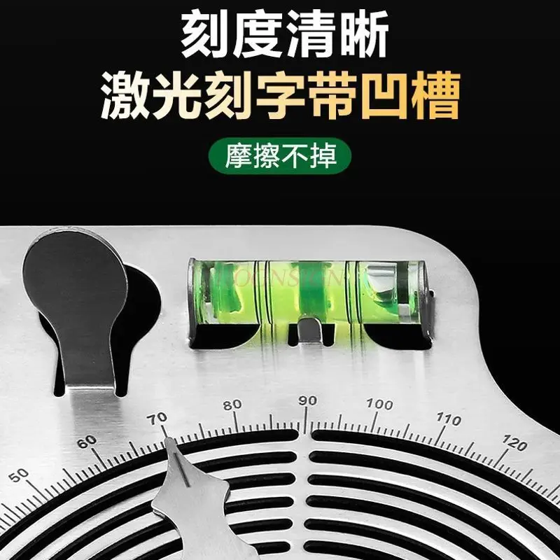 1 шт. угловая линейка, высокоточный транспортир, многофункциональный угловой калибр из утолщенной нержавеющей стали, угловая линейка для деревообработки