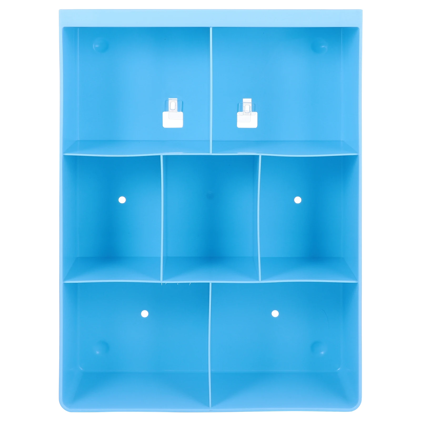 

1pc Wall Mounted Storage Rack Blue Large Adhesive Shelf Foldable Bathroom Kitchen Organizer Safe PP Material Without