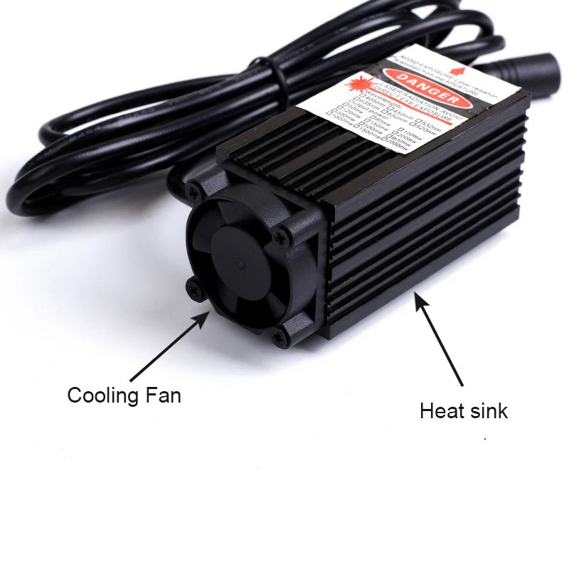 980nm IR Dot Laser Module | 500mW-1W | Glass Lens with Cooling Fan | for Lab Teaching/Flashlight | with Bracket & Adapter