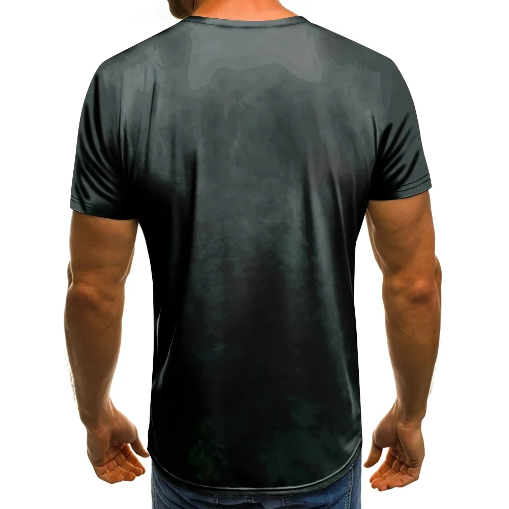 Cross Print Men's Graphic Design Crew Neck T-shirt Casual Tshirts For Summer Men's Clothing Tops For Daily Gym Workout Running image 2
