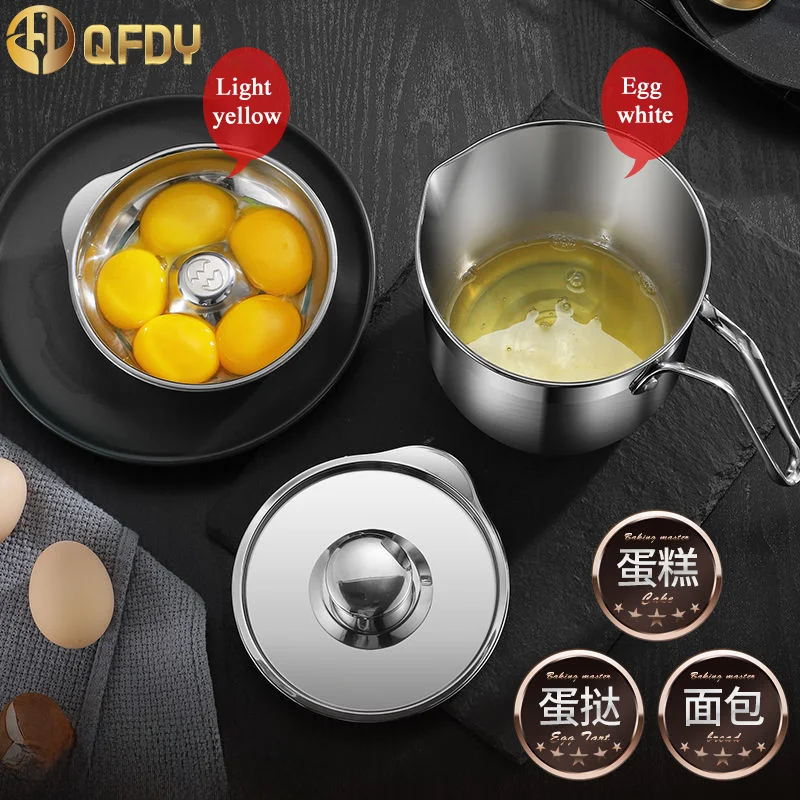 Household Egg Separation Set 304 Stainless Steel Egg White Separator Auxiliary Baby Food Supplement Egg Yolk Protein Filter Bowl