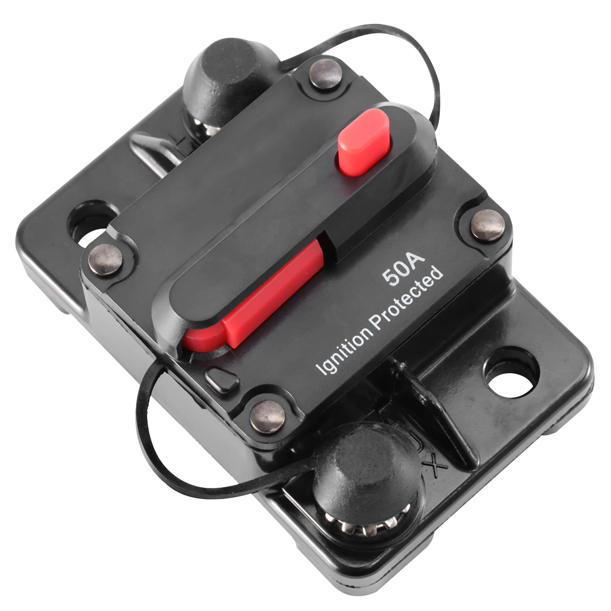 

150A Waterproof High Amp Manual Reset Dual Circuit Breaker Black Switchable High Current Protection For Electrical Appliances