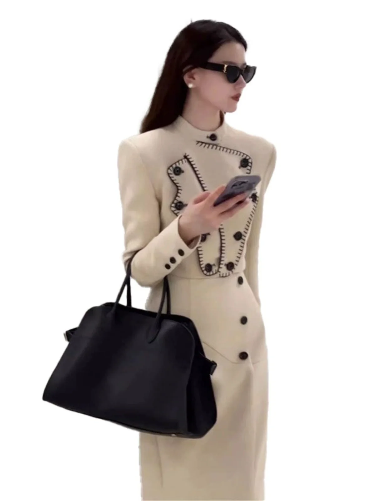 

Комплект с юбкой для похудения Ele, весенне-осенняя верхняя одежда Faion, костюм из двух предметов, полиэфирная ткань, студенческий orm