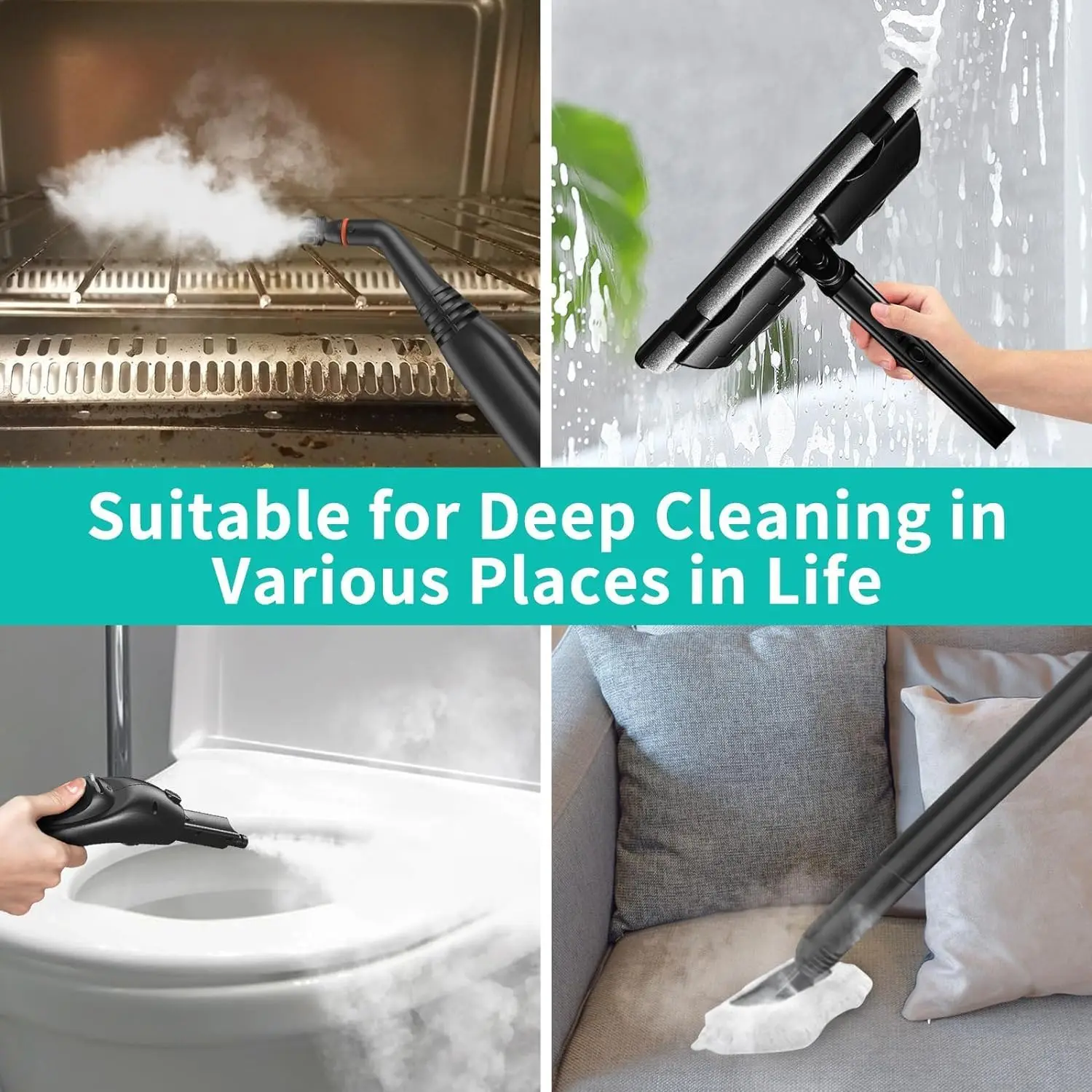 Steam Cleaner, Fast  Heat-Up Refill Anytime, Powerful Multipurpose Steamer Mop for Home , Portable Heavy Duty Steamer for Carpet