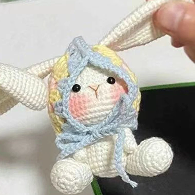 Handmade Knitting Crafts Cute Rabbit Keychain Creative DIY Amigurumi Knitting Needles Hook Material Children\'s Birthday Gift