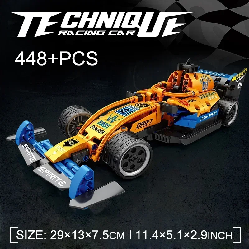 Décennie s de construction de voiture de formule F1 de course de vitesse technique, assemblage de briques, jouets de véhicule, cadeaux pour garçon adulte, 448 pièces