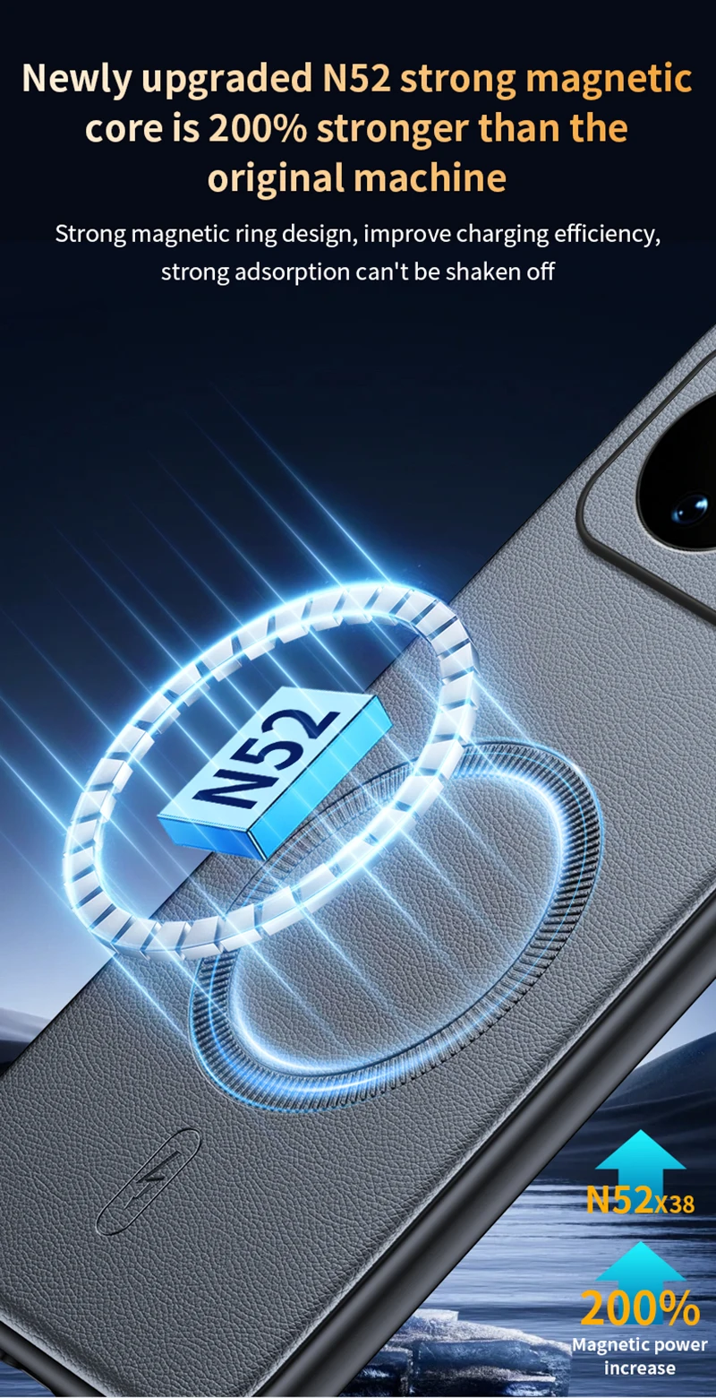Für Huawei Nova 16: Magnetische Schutzhülle aus Leder, Anti-Fingerabdruck, rutschfest, aus PC+TPU. – Detail 8