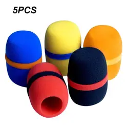 5PCS Replacement Microphone Sponge Cover Thickened Mic Dust Proof Covers Foam Mic Pop Filter for Studio Interview Karaoke DJ