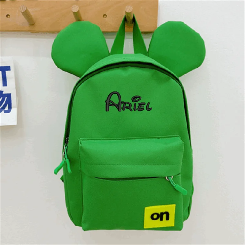 Baby's Kindergarten Saco de Escola Nome Personalizado, Meninos e Meninas, Mochilas Leves, Orelhas Bonitos Dos Desenhos Animados, Snack Bags, Personalizado