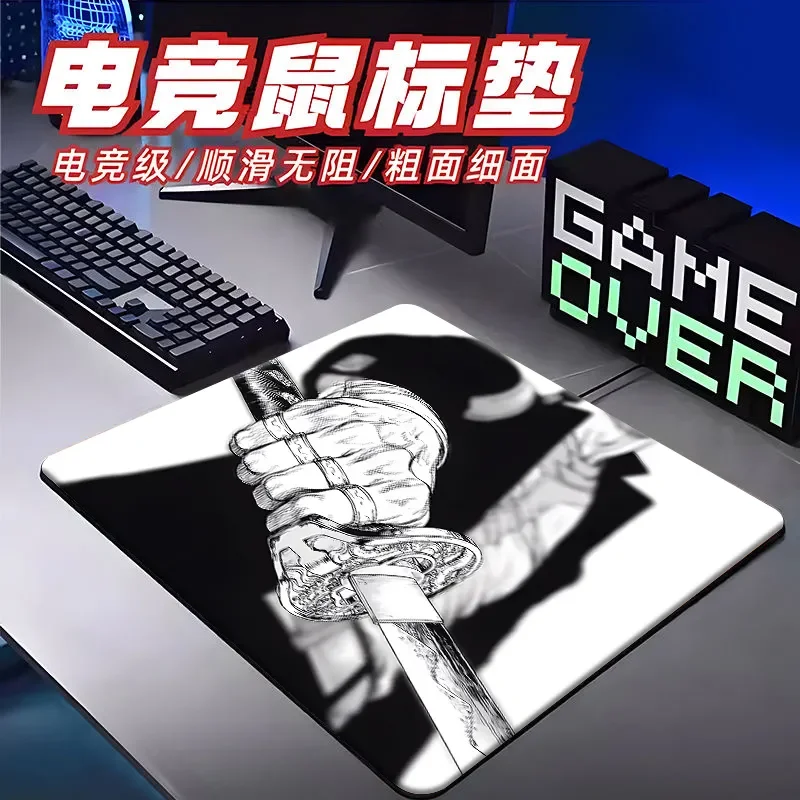 Japanese Draw A Sword GlassGamingMousePadAnti Slip SmoothFrostedSurfaceDeskMatTemperedUpgradeOfficeMousepadEsports