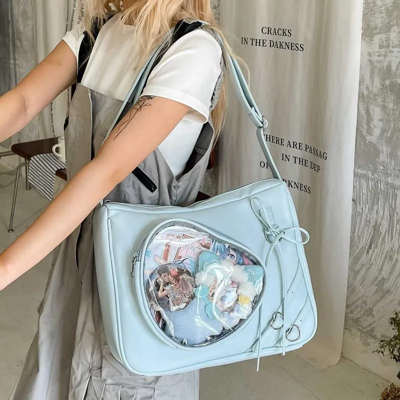 

Butterfly Knot Heart Blue Ita Bag Women Large Capacity Shoulder Bag Ladies Harajuku Bag Aesthetic Versatile Messenger Bag 2025