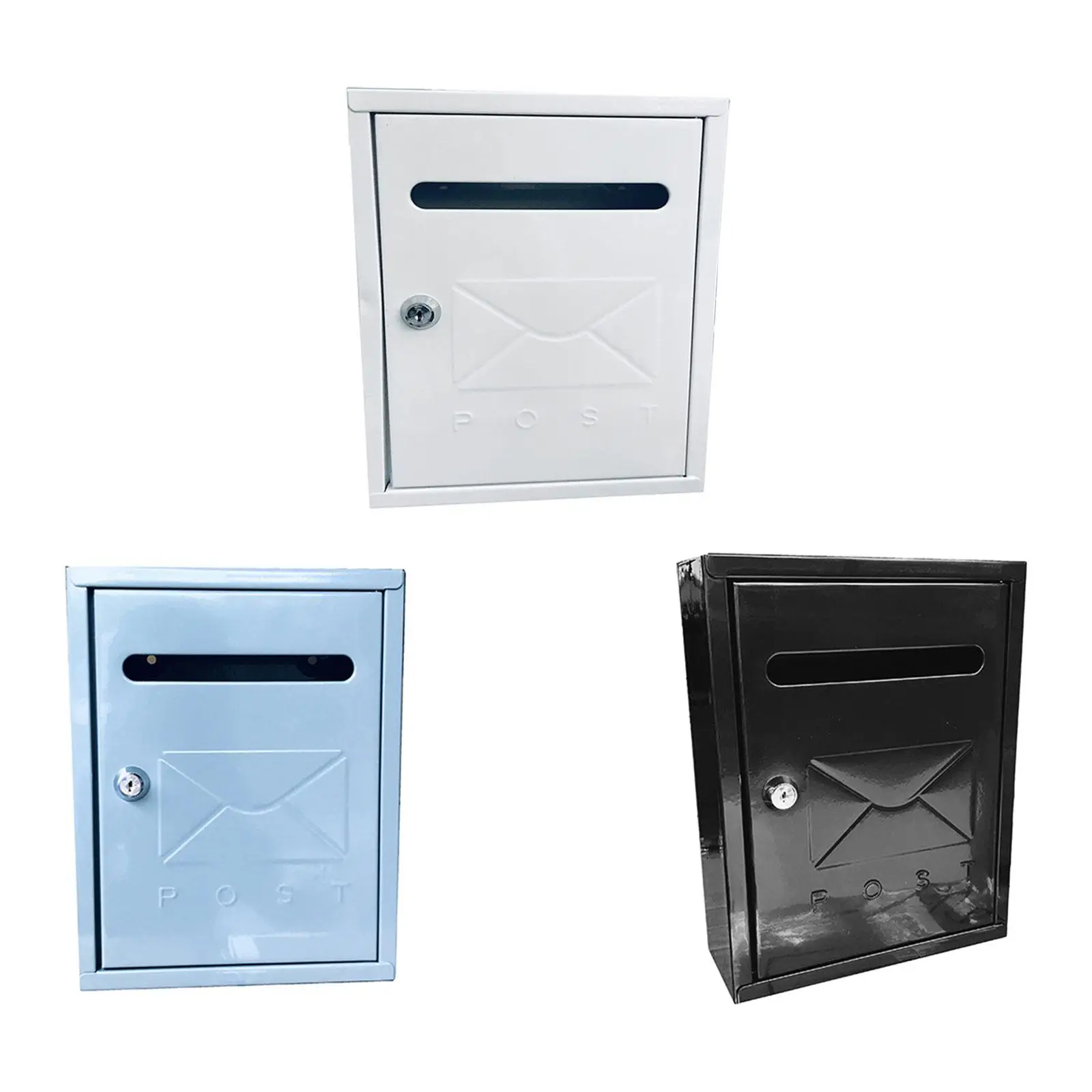 Locking Wall Mailbox Outdoor Mail Box Weatherproof Multipurpose 21.7x30x7cm for Mailings, Envelopes, Magazines Large Capacity
