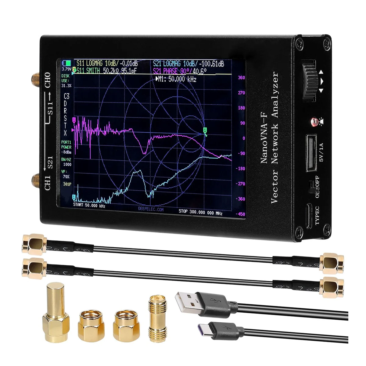 

Portable Handheld Vector Network Analyzer 50KHz-1000MHz Digital Display Touching Screen MF HF VHF Antenna Analyzer