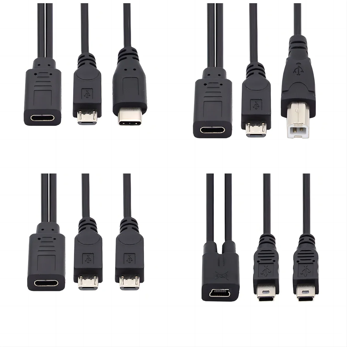 

Кабель-удлинитель Xiwai USB C Female от 1 до 2 Micro USB
