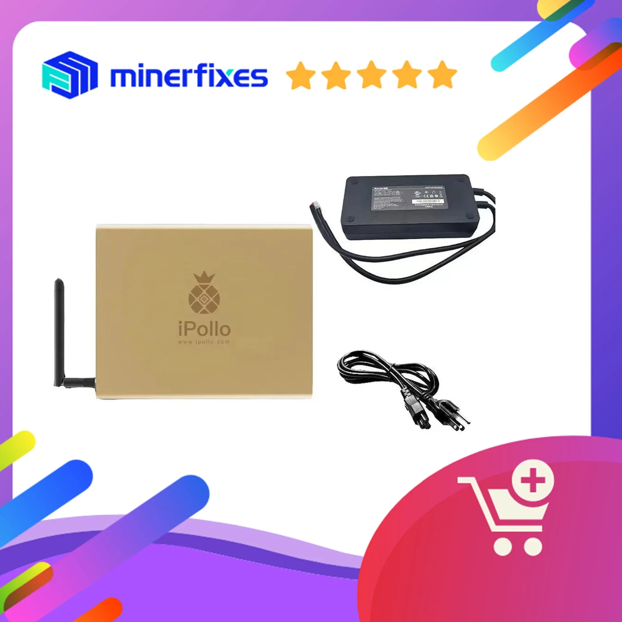 

iPollo V1 Mini ETC Miner 280MH/s 240W 300M 320M ETC Mining Rig Machine с блоком питания и шнуром питания ETC ASIC Miner ipollo V1