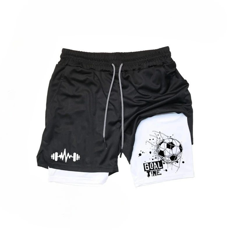 

2026 Men's Summer New 2-in-1 Double Layer Sports Shorts, Suitable for Fitness, Exercise, and Fitness at the Gym