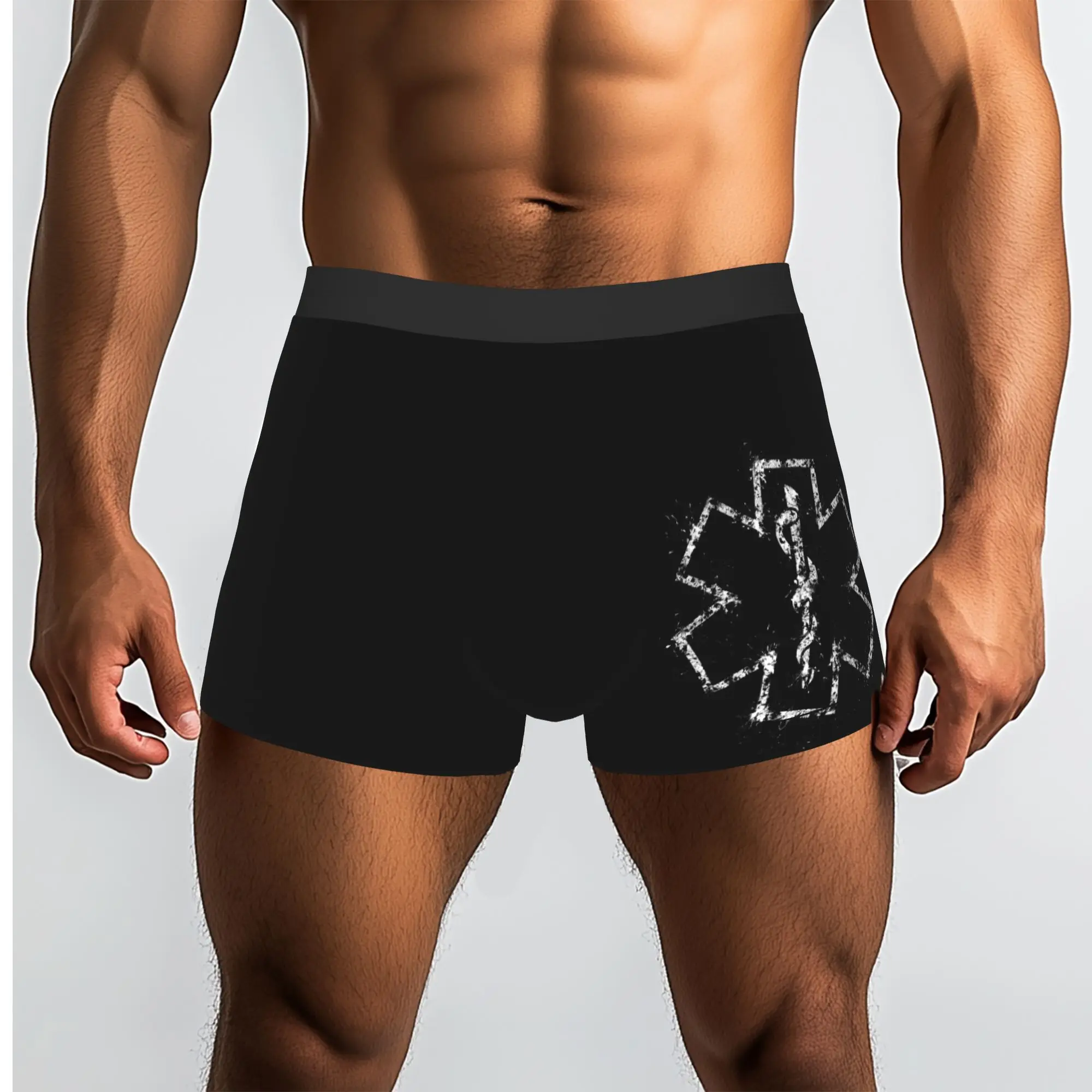 Customized Funny Emt Star Of Life Boxers Shorts Panties Male Underpants Comfortable Paramedic Medic Ambulance Briefs Underwear