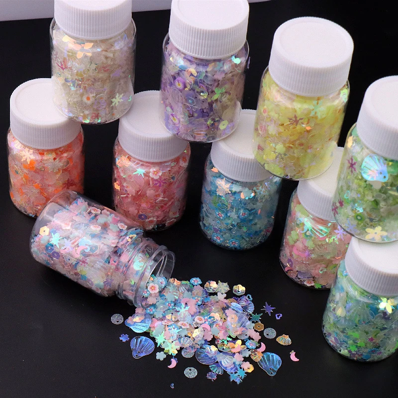 Luminous Glitter Sequin For Epoxy Resin Mold Filling Polymer Clay Mixed Flower Gillter Sequin Flake Jewelry Makng Accessories