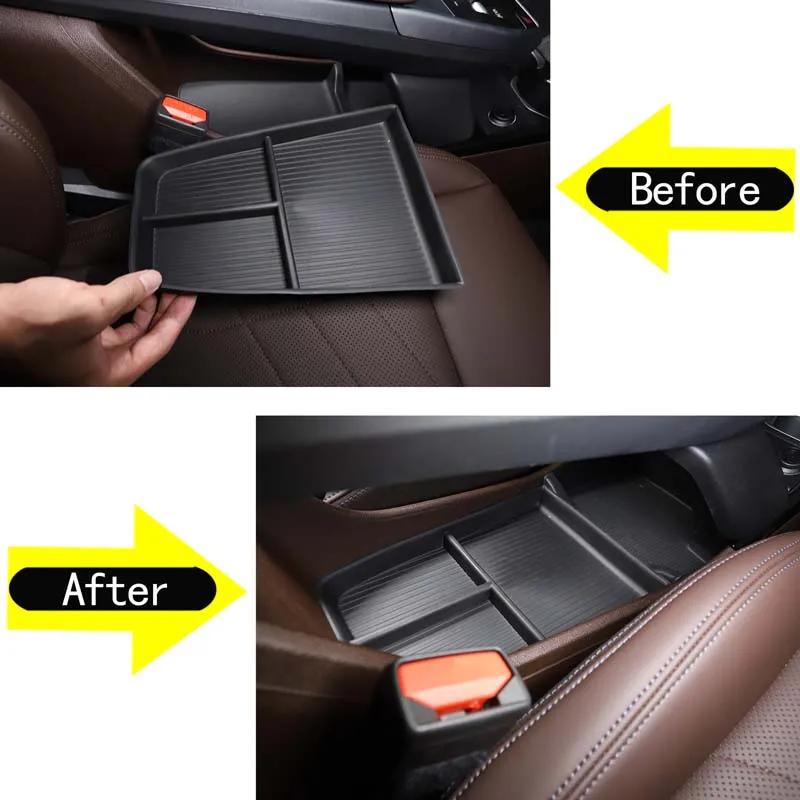 For 2023-2024 BMW X1 IX1 U10 U11 TPE Black Car Central Control Lower Storage Box Mobile Phone Tray Car Interior Accessories