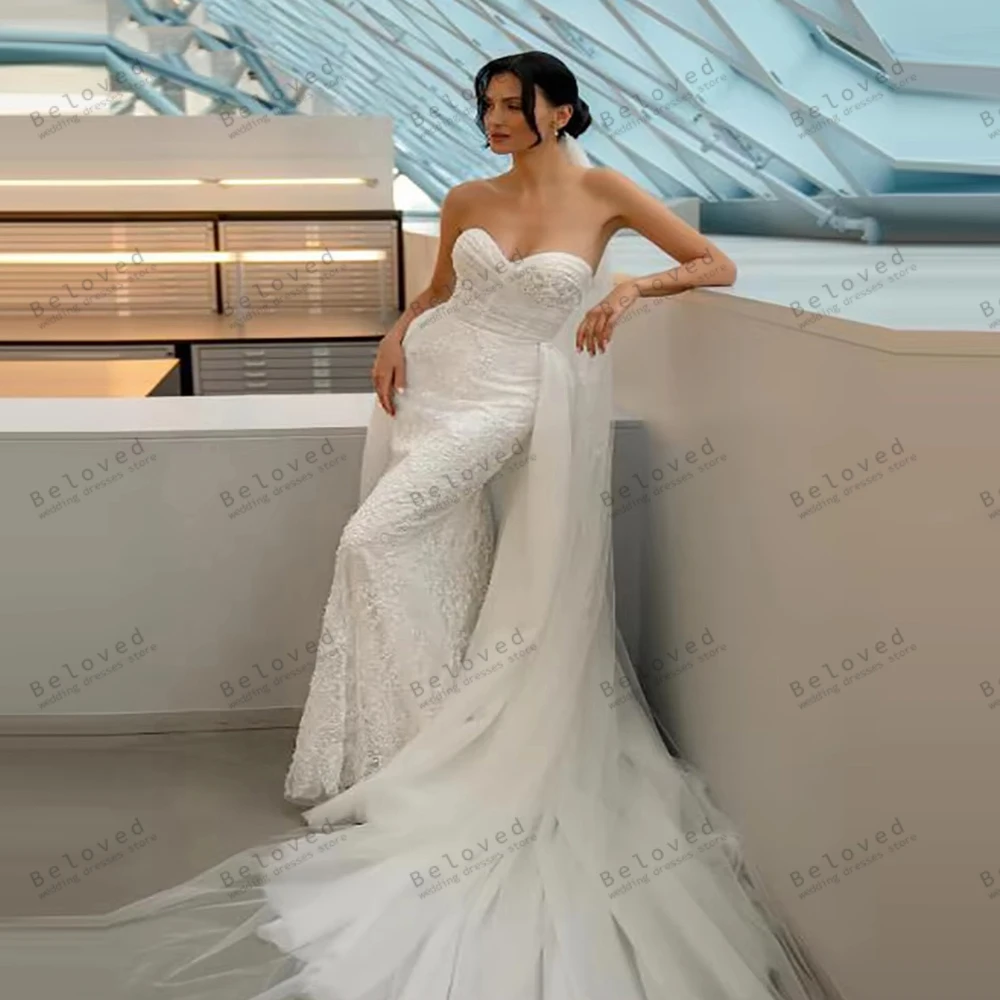 Exquisite Wedding Dresses Glamorous Bridal Gowns Lace Appliques Strapless Backless Robe Pretty Customized Vestidos De Novia 2026