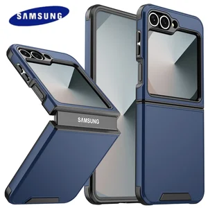 豪華なオリジナルのオリジナルスリムマット保護電話ケースサムスンギャラクシーZフリップ7 6 5 4ワイヤレス充電ショックプルーフカバー用 8ベストセールスギャラクシーフリップ4カバー-4