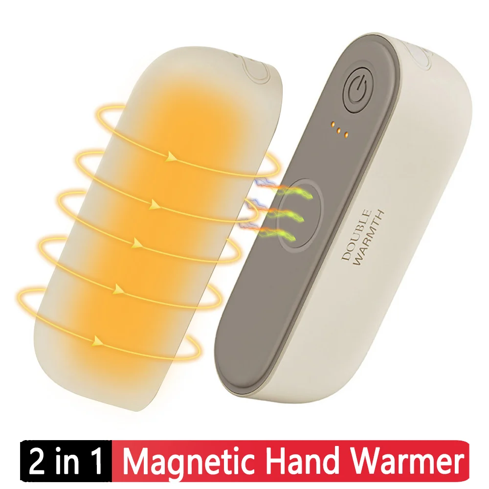 2 in 1 Magnetic Electric Portable Handwarmers Electric Hand Warmer 3 Temp Setting Portable Mini Hand Warmer Heater for Women Men