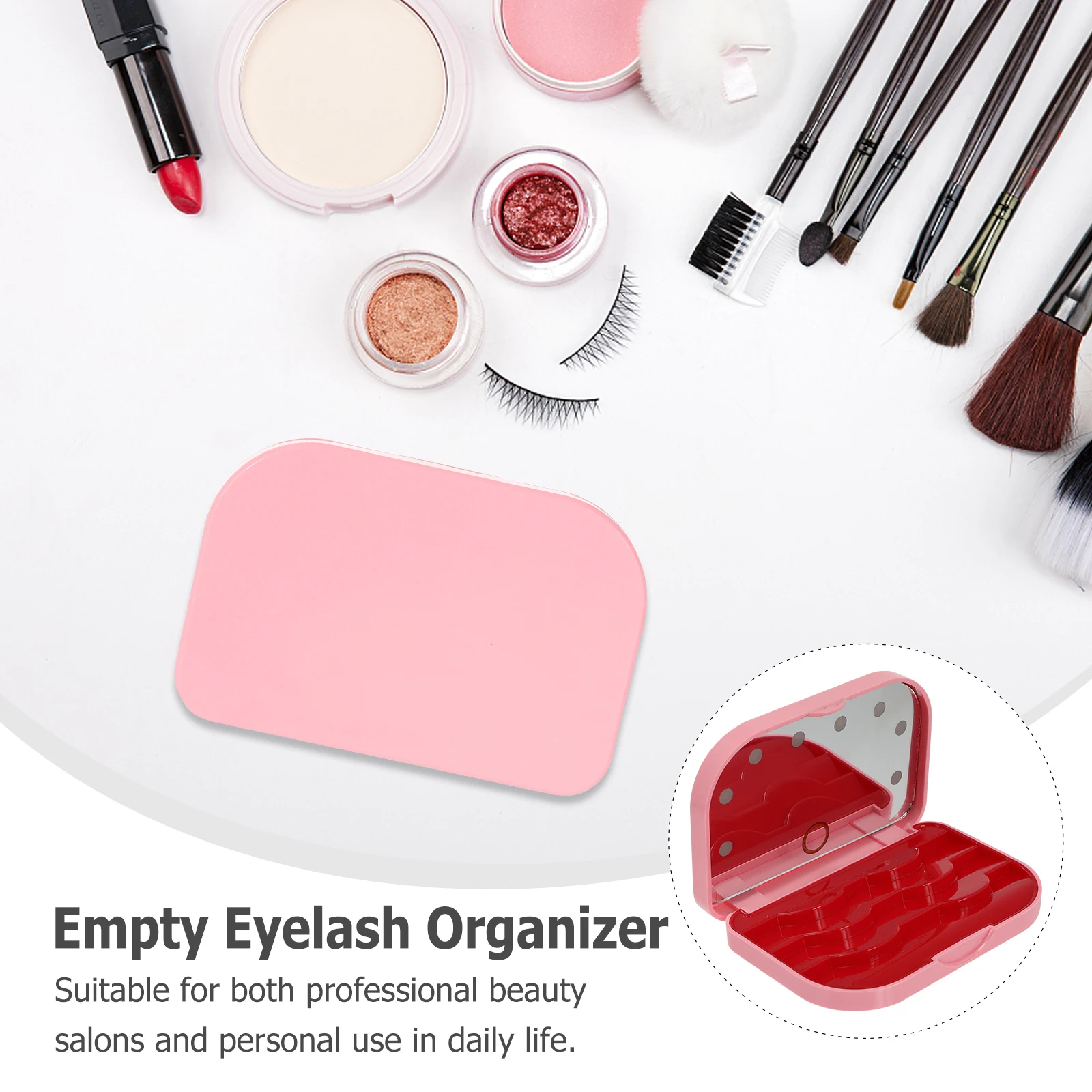 

LED Eyelash Storage Box False Eyelash Case ganizer Empty Boxes Compact Lightweight Travel Office eyelash glue container portable