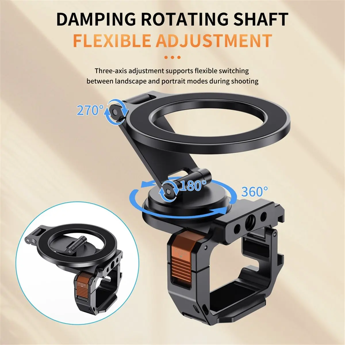 Soporte magnético para bolsillo, soporte de 3 clips para ciclismo/Vlog/accesorios multifuncionales para cámara con Base de escritorio