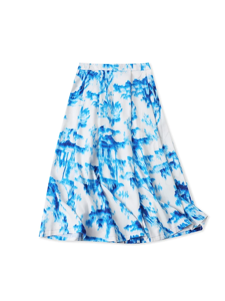 

Summer New f Skirt Dyed A-Line Slimming Women's Versatile Faionable Midi Skirt Midi Skirt A-Line Skirt f Skirt