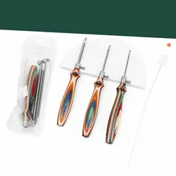 Punch Needle Tool strumenti di ricamo con 3 aghi abbellimento facile filettatura ago da punzone artigianale per filato Hobby 5mm/3.5/2.5mm