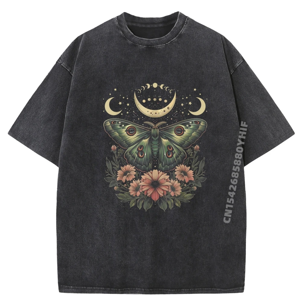 

Luna Moth Academy Luna Moth Роскошная дизайнерская мужская высококачественная стираная футболка Мужская винтажная одежда с принтом