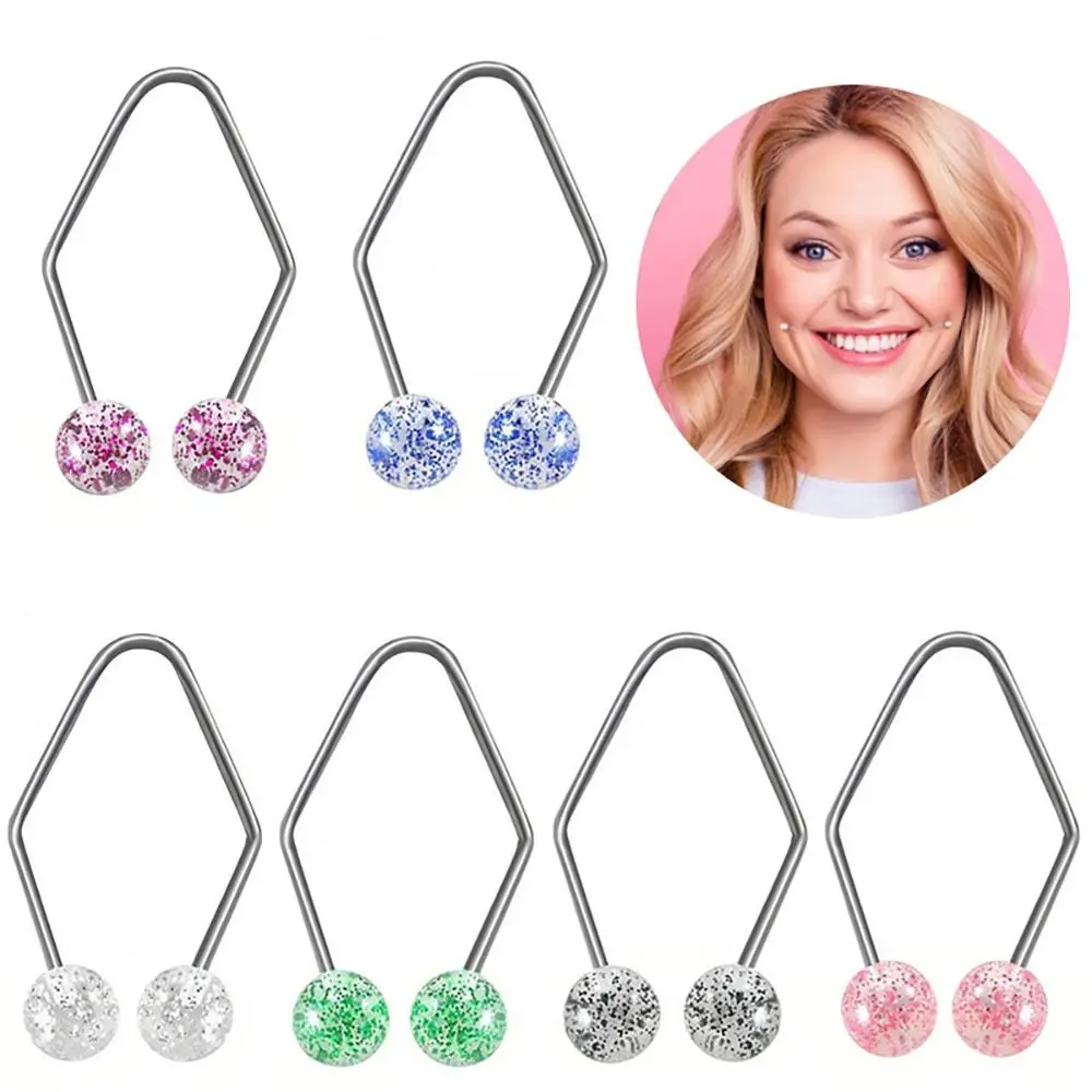 1 Paire d'outils de beauté faciale pour développer les fossettes naturelles, style paillettes, faciles à porter, en alliage