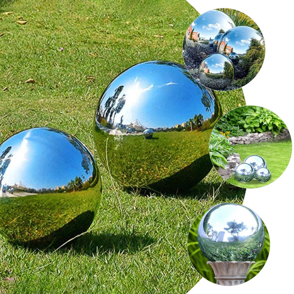 

5pcs Mirror Polished Balls Stainless Steel Reflective Hollow Spheres Garden Decor Globe Ornaments Small Size