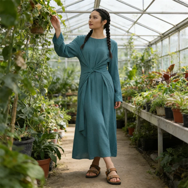 

Fashion Women Muslim Modest Dress Ramadan Eid Djellaba Dubai Abaya Turkey Kaftan Islam Clothing Caftan Marocain Femme Robe Gown