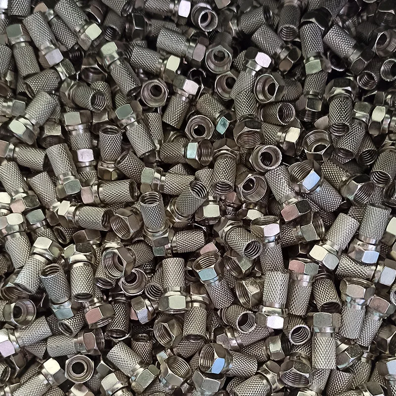 75-5押出Fコネクタ インチ2/4シールドケーブル TVケーブル端子 押出RG6 Fオスコネクタ