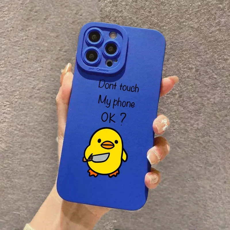 Cute Minimalist Cartoon Duck Silicone Phone Case For iPhone 17 Cases iPhone 16 Pro Max 16E 15 14 13 12 11 XS X XR 7 8 Plus Cover