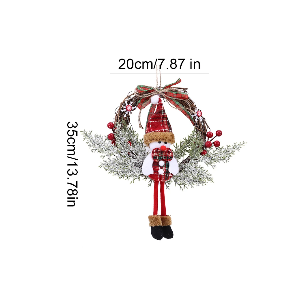 Christmas Santa Berry Garland Multifunctional Snowman hanging Garland Artificial Festival Theme for Holiday Indoor Outdoor Decor