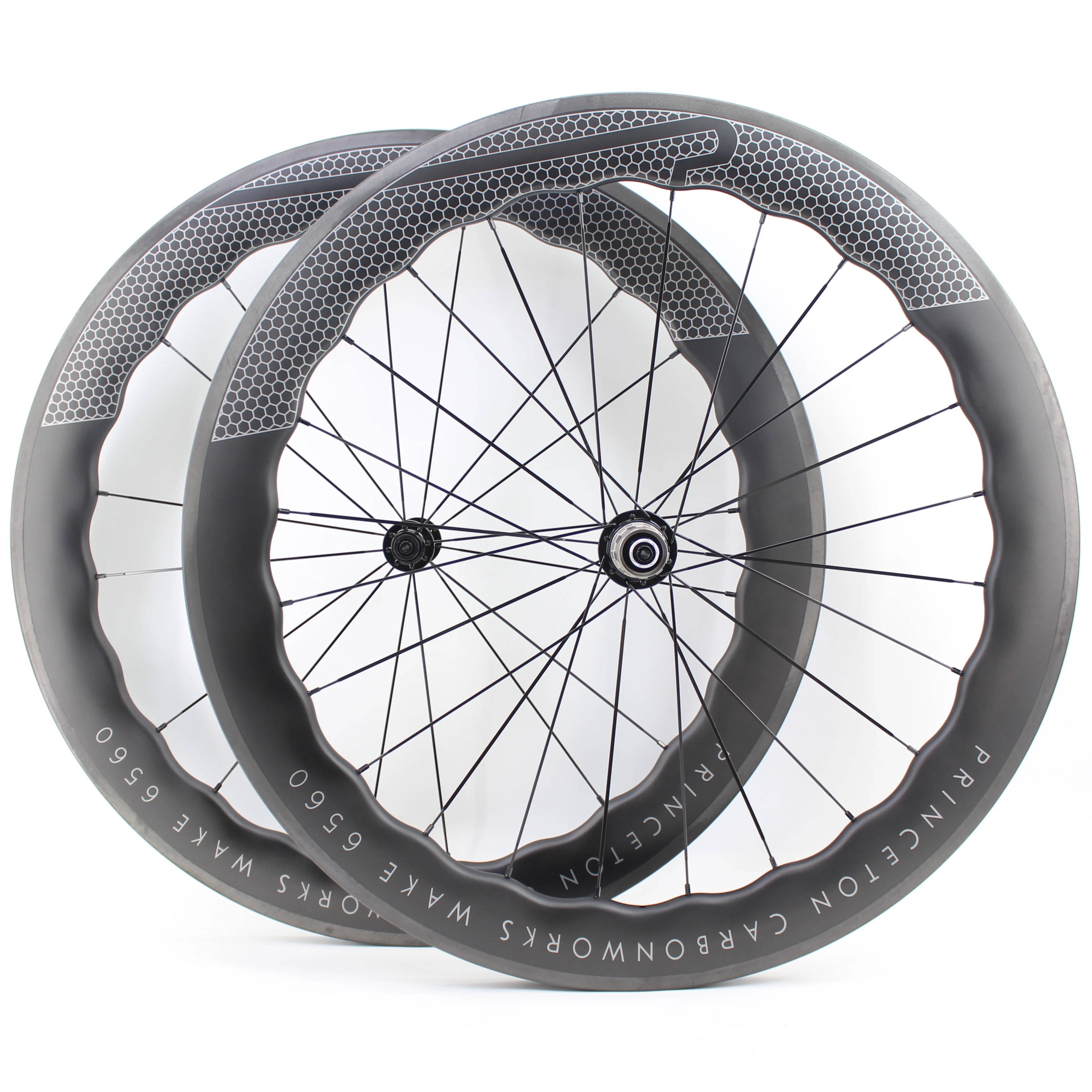 AliExpress NONE Newest 700C Road Bike Aero UD Full Carbon Fibre Wheelset V Brake Carbon Bicycle Wheelset Clincher Tubeless Rims Wave 25mm Width