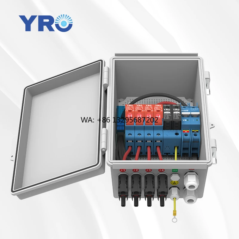 

IP65 Outdoor Power Distribution Switch Box 4 Strings Input Power Supply Box Solar System String Combiner Box 4 in 1 Out