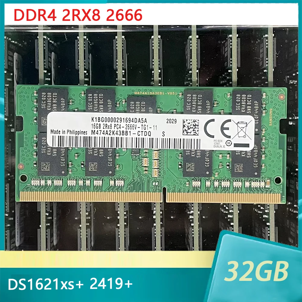 

1 Pcs For Synology NAS DS1621xs+ 2419+ RAM 16G DDR4 2RX8 2666 ECC SODIMM 16GB Storage Memory