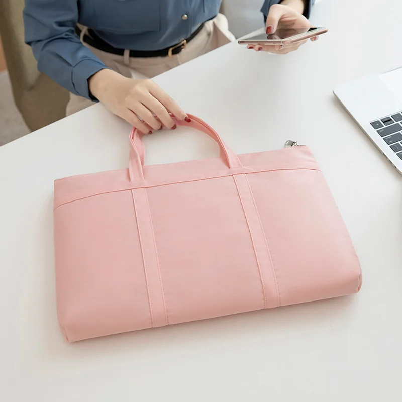 Fashion Simple Office Commuter Bag Women Briefcase Bags For A4 Document Bag Female Book Handbags Women 14.1\