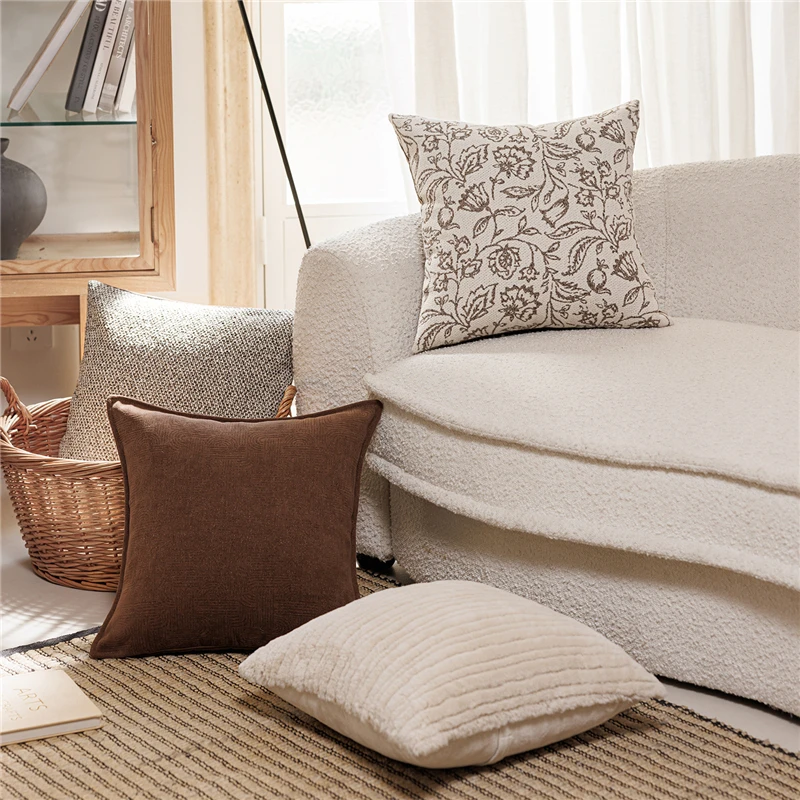 45X45CM Plush Stripe Throw Pillow Cover Nordic Minimalism Stamping Waist Cushion Cover Decor Home Decorative Pillowcase