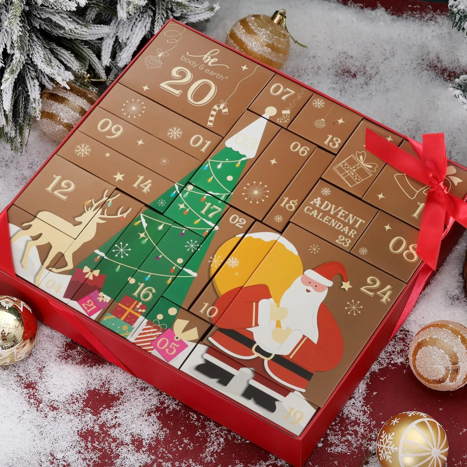 Customized queryDiy Empty Large Christmas Calendar Makeup Beauty Paper Christmas Advent Calendar Box