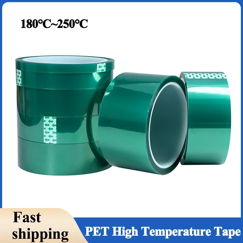 1/3/5/10Roll PET Film Tape High Temperature 3mm ~ 100mm Green Heat Resistant PCB Solder SMT Plating Shield Insulation Protection