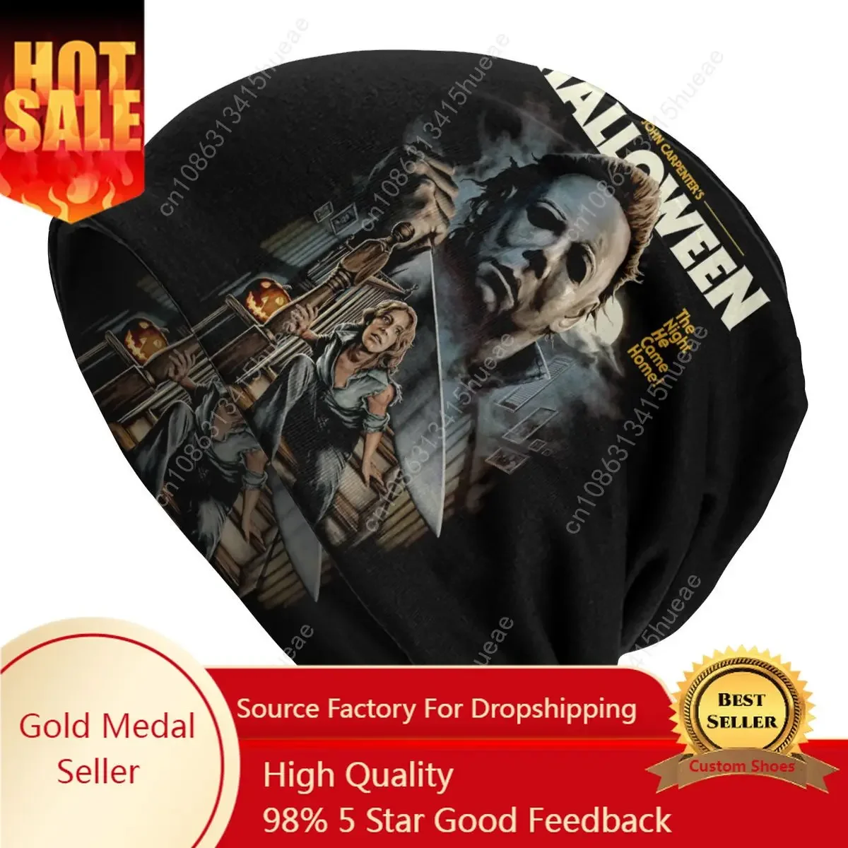 

Halloween Michael Myers Bonnet Winter Warm Knitted Hat Men Women Beanies Caps Adult Horror Movie Beanie Hats Outdoor Ski Cap