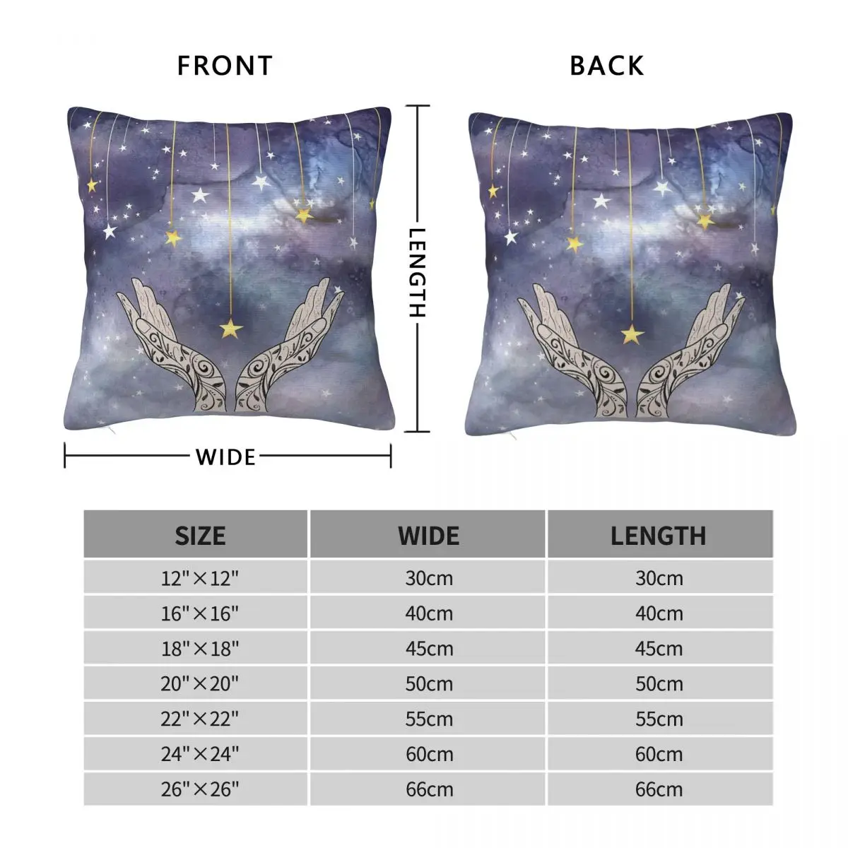 Falling Stars ACOTAR Square Pillowcase Polyester Linen Velvet Creative Zip Decorative Home Cushion Cover