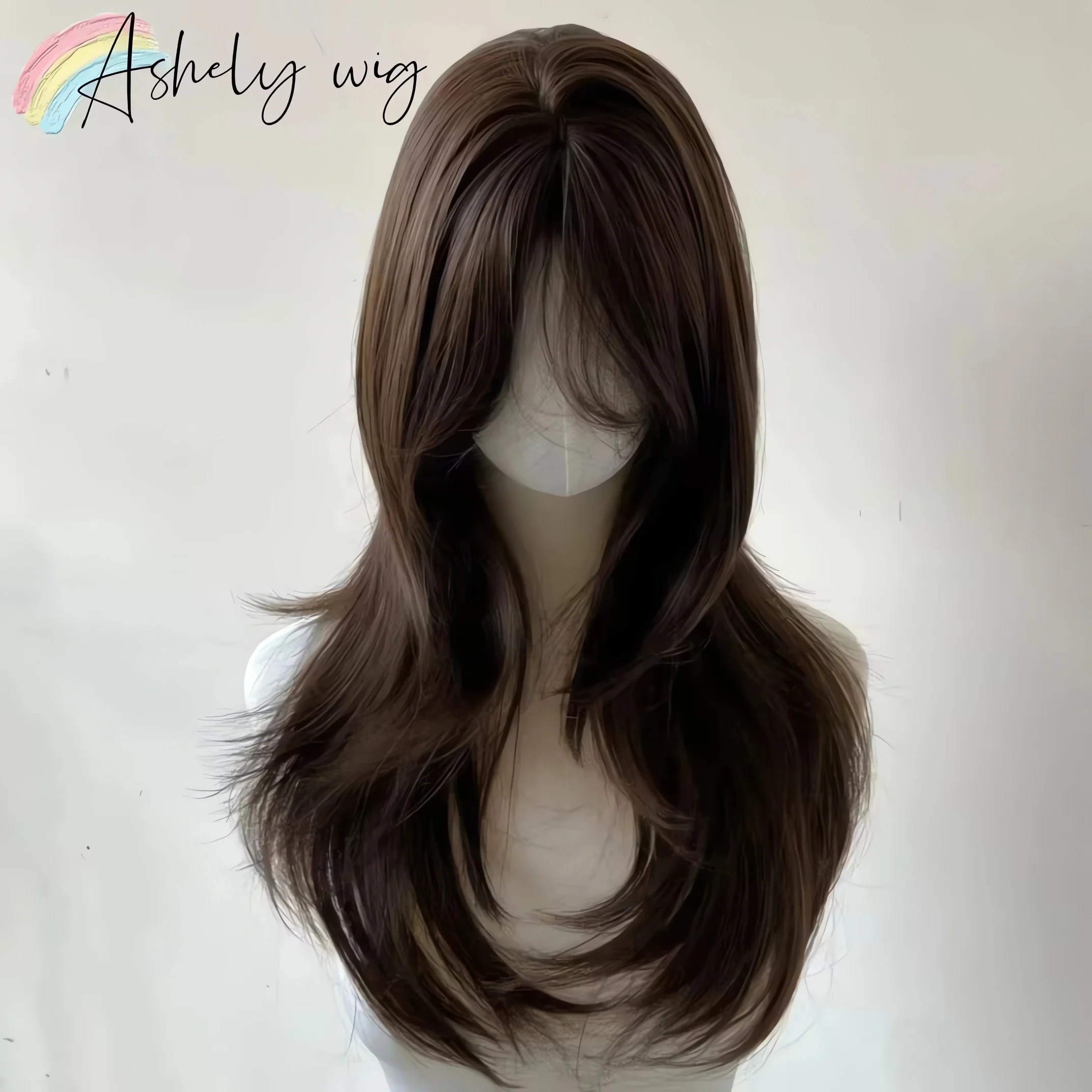 Ashely Brown Wig for Women Headband Body wave Synthetic Wigs with Curtains bangs High quality Hair Wig for daily use парик 가발 image 5