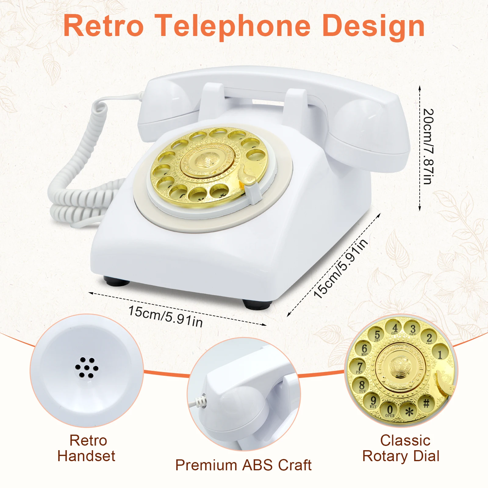 Retro Recording GuestBook Phone Vintage Audio Message Board Telephone for Wedding Guest Blessing Interactive Sign-in Keepsake