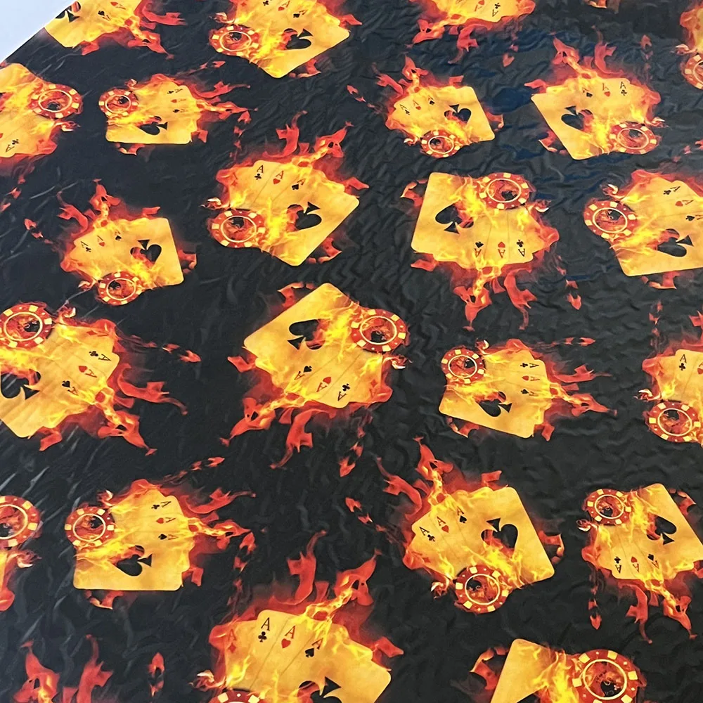 

Water Transfer Printing Film Poker Flame Pattern Hydrographic films Width 50CM