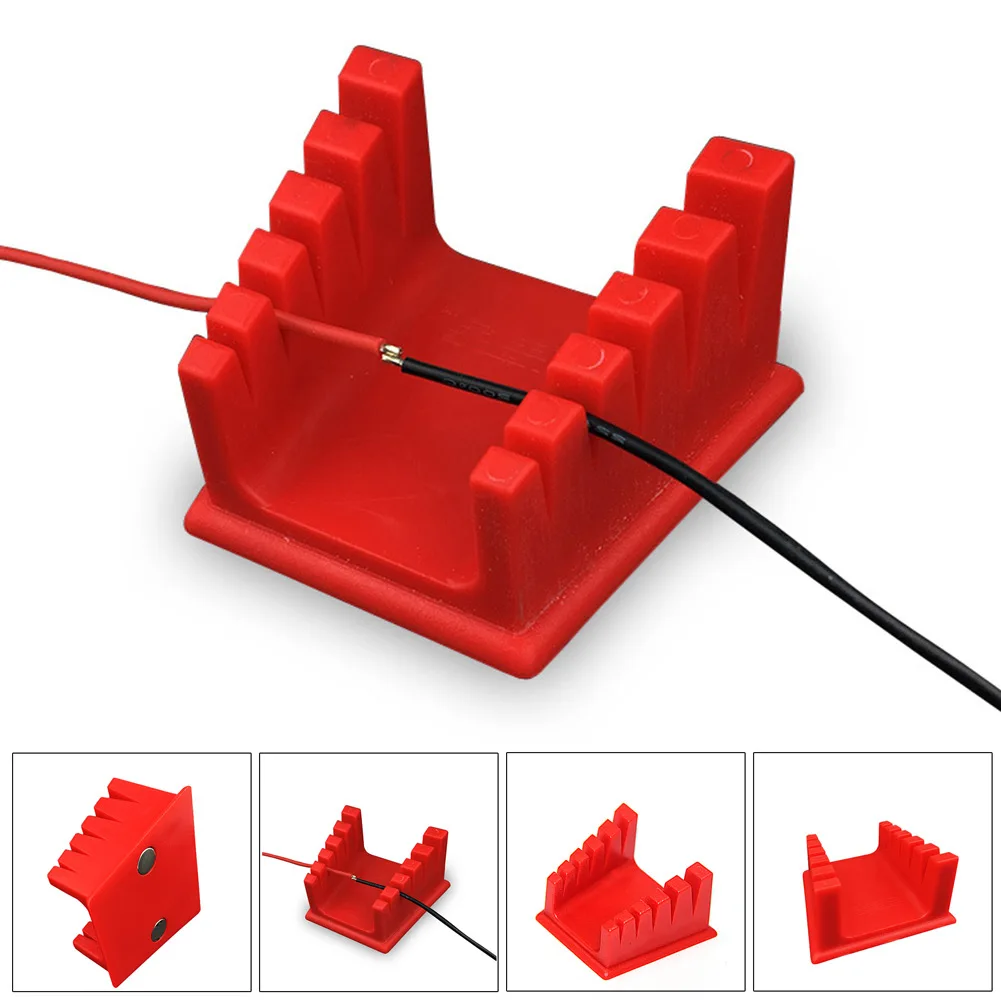 

1pcs Soldering Wire Holder 2.5x2.2x1.4 Inch Plastic Red For 30AWG-12AWG Wires Soldering Wire Tin Lead Clamp